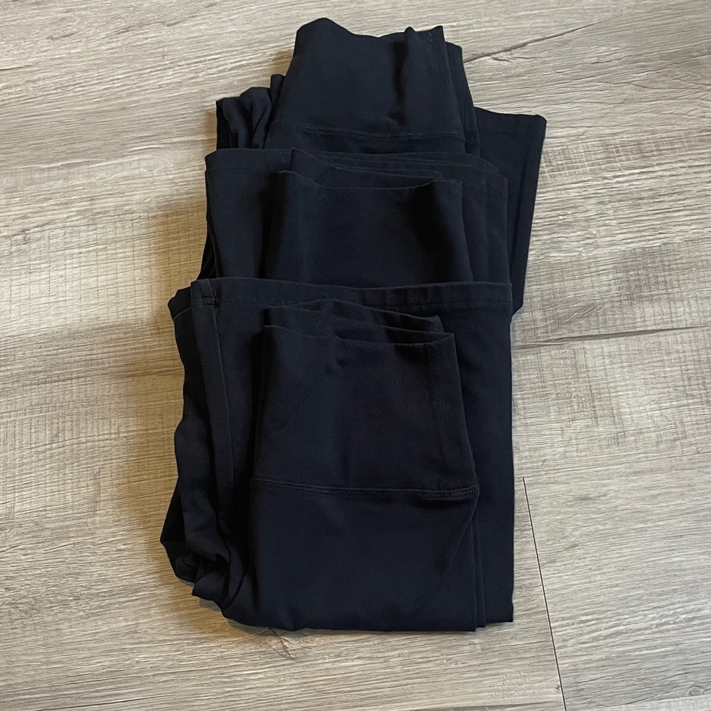 Aerie Black Hi-Rise Flare Shorts